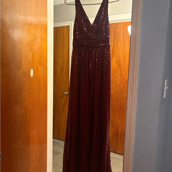Glamorous Wine Sequin Maxi Dress - Picture 1 of 2